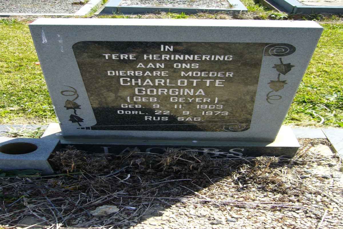 JACOBS Charlotte Gorgina nee DREYER 1903-1973