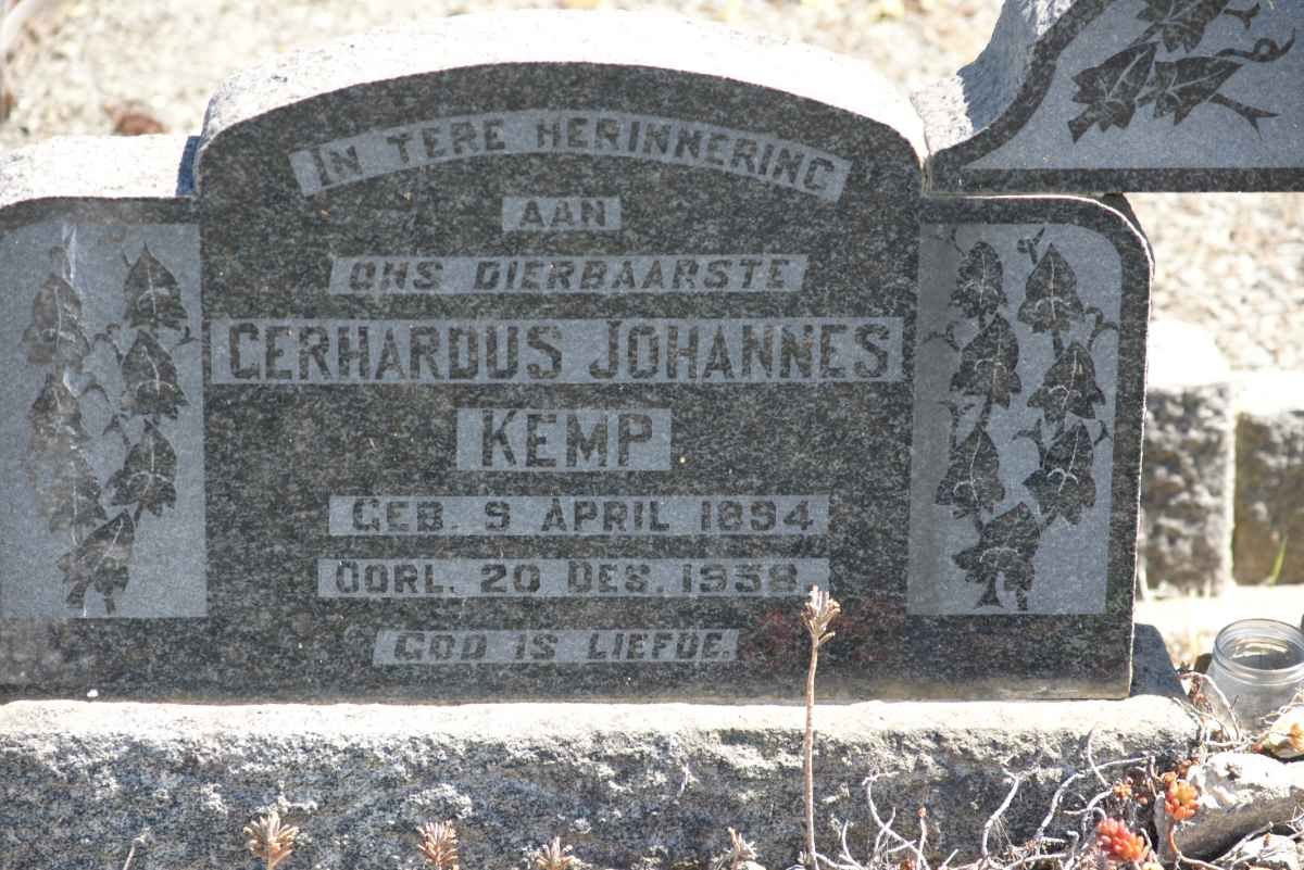 KEMP Gerhardus Johannes 1894-1958