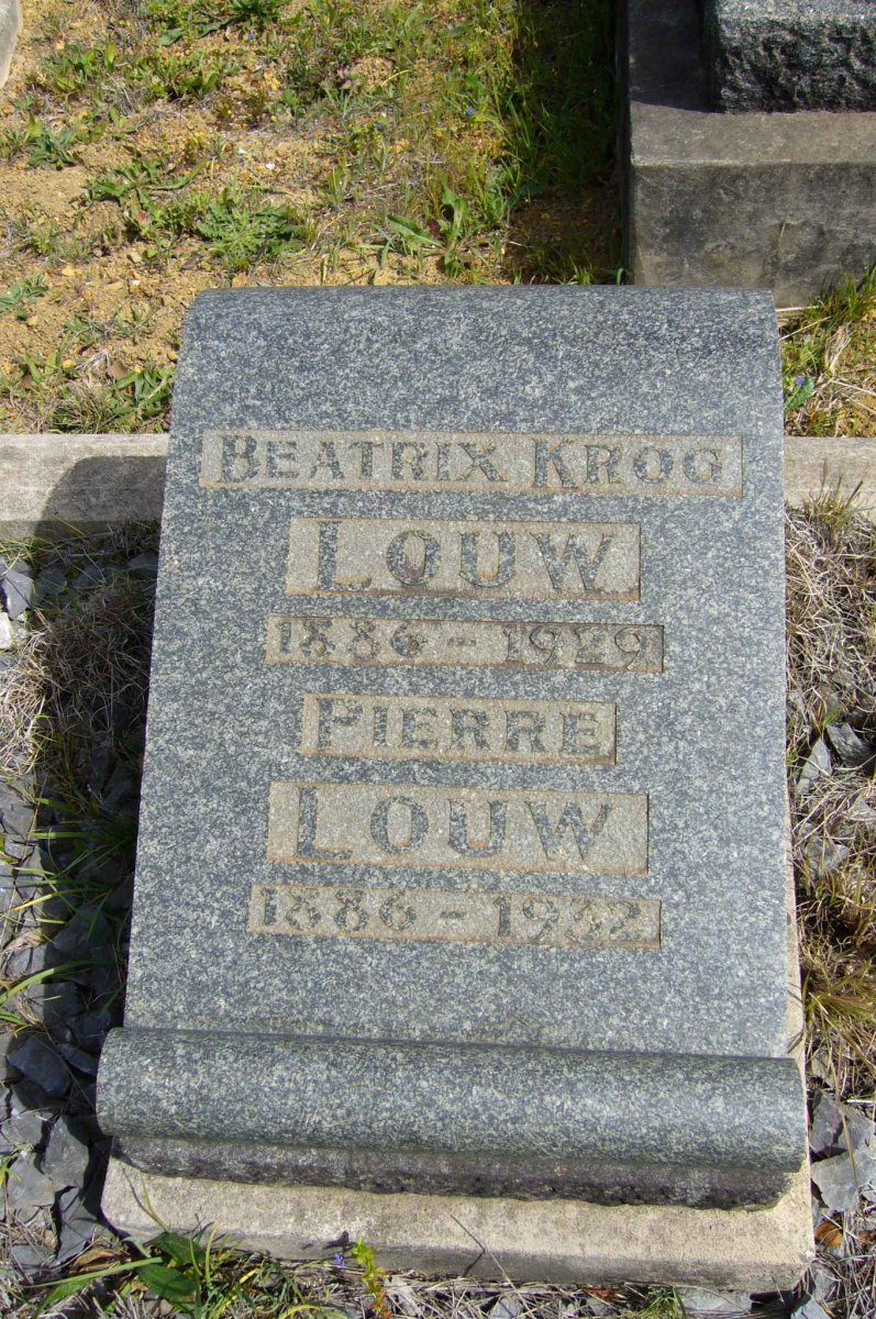 LOUW Pierre 1886-1932 & Beatrix KROG 1886-1928