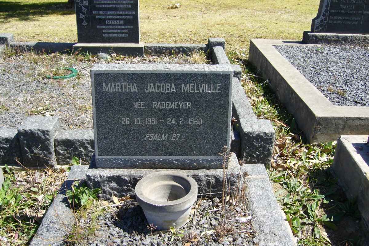 MELVILLE Martha Jacoba nee RADEMEYER 1891-1960