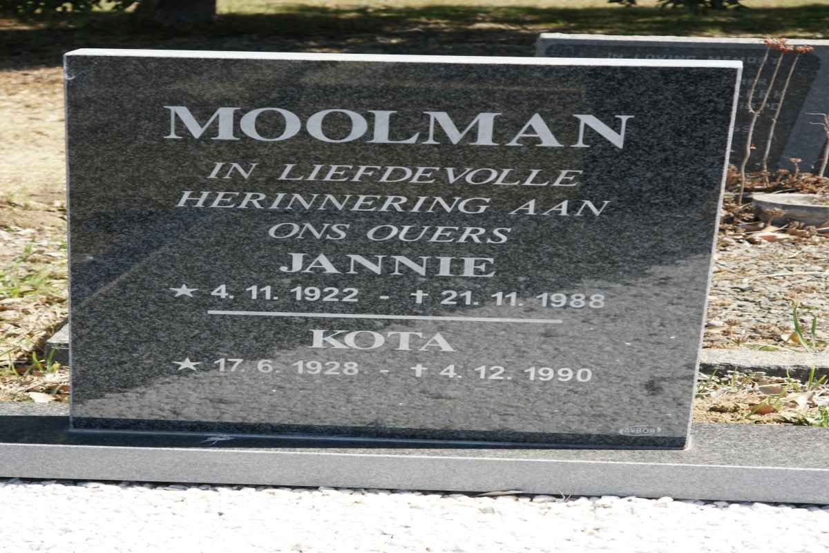 MOOLMAN Jannie 1922-1990 &amp; Kota 1928-1990