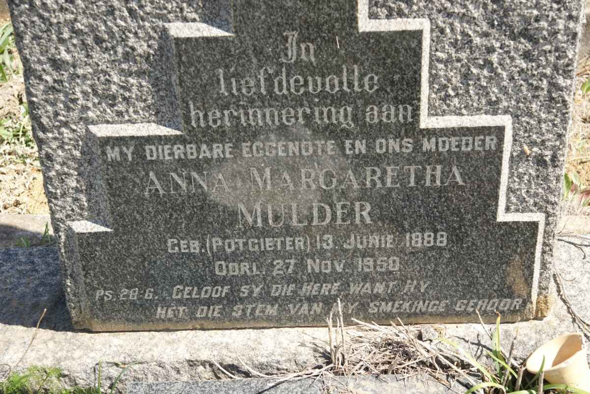 MULDER Anna Margaretha nee POTGIETER 1888-1950
