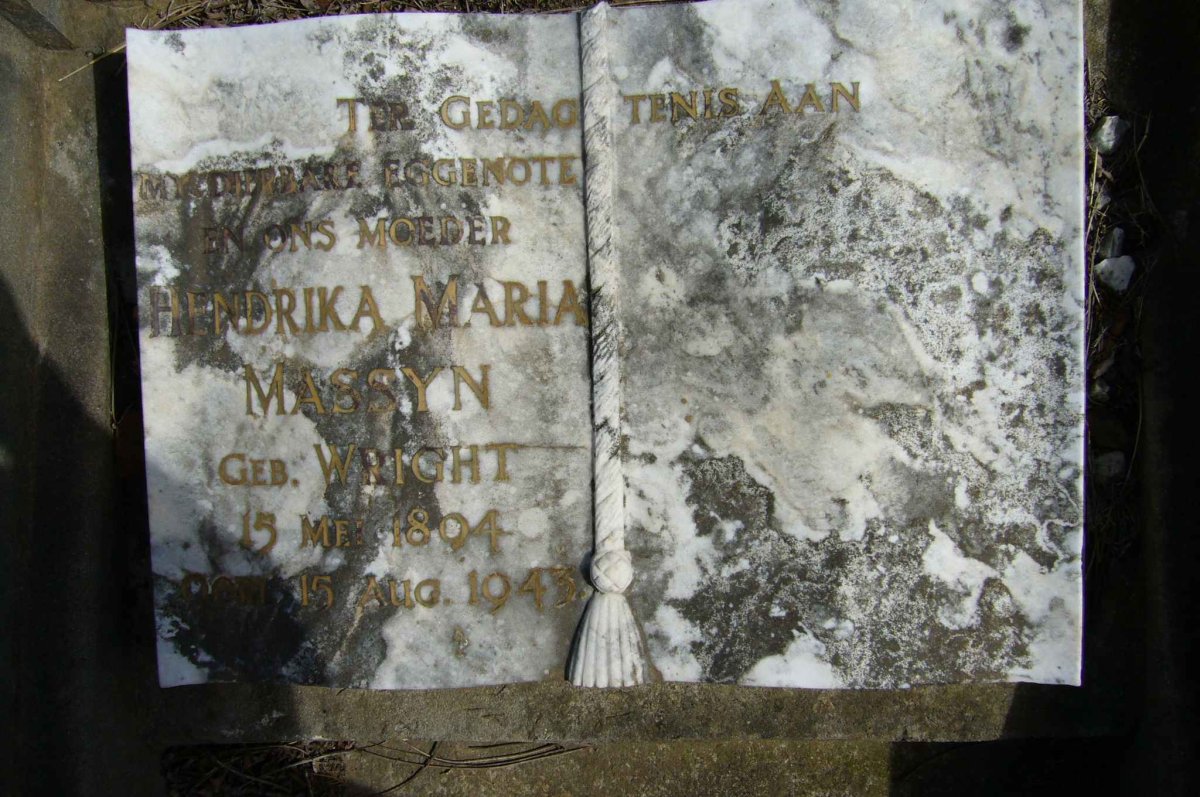 MASSYN Hendrika Maria nee WRIGHT 1804-1943