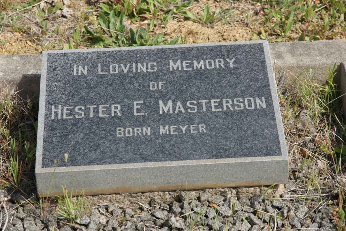 MASTERSON Hester E. nee MEYER