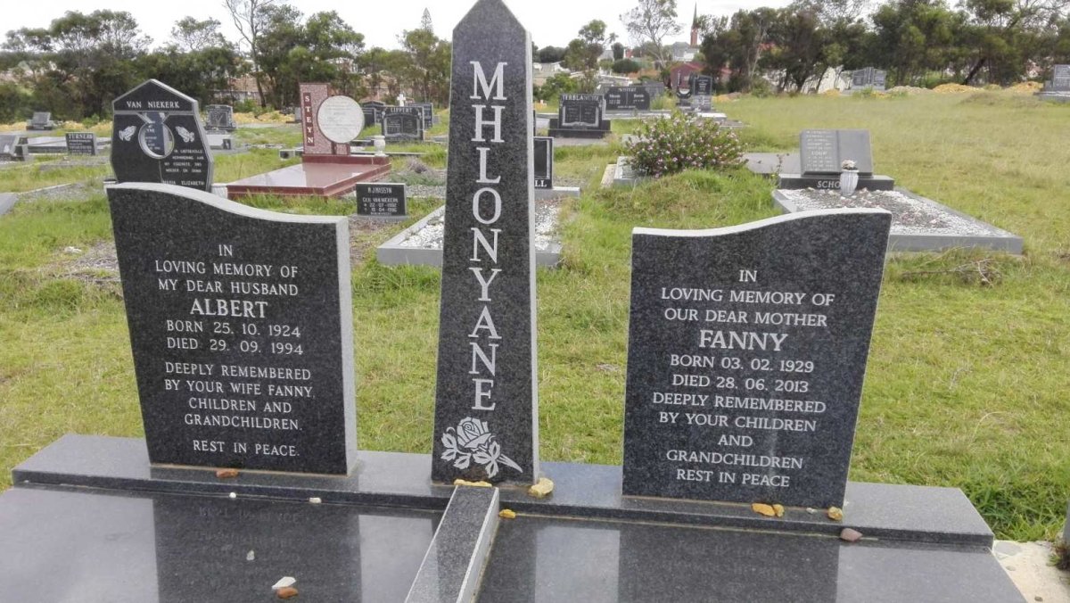 MHLONYANE Albert 1924-1994 &amp; Fanny 1929-2013