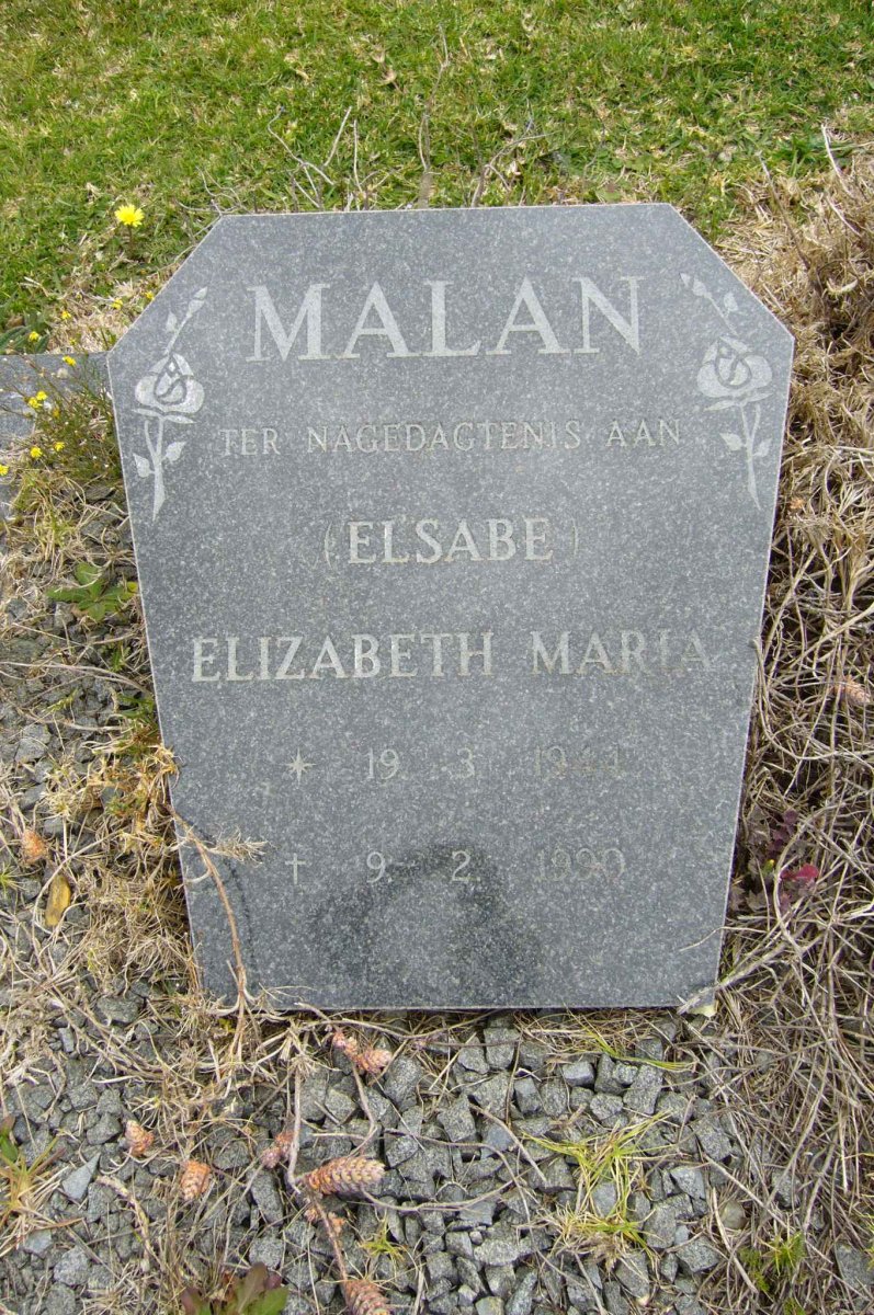 MALAN Elizabeth Maria 1944-1990
