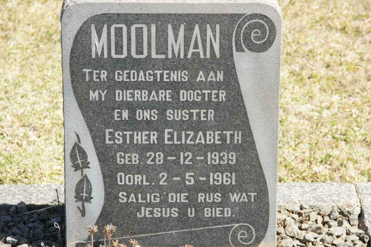 MOOLMAN Esther Elizabeth 1839-1961