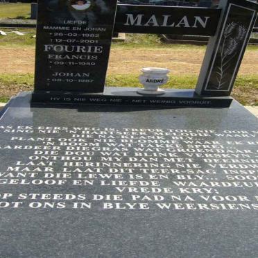 MALAN André 1982-2001 ::  FOURIE Francis 1959- :: MALAN Johan 1987-