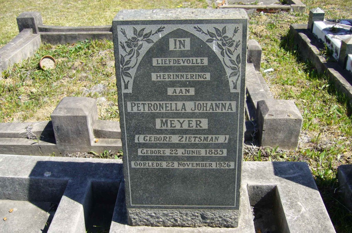 MEYER Petronella Johanna nee ZIETSMAN 1885-1926