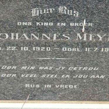 MEYER Johannes 1920-1950
