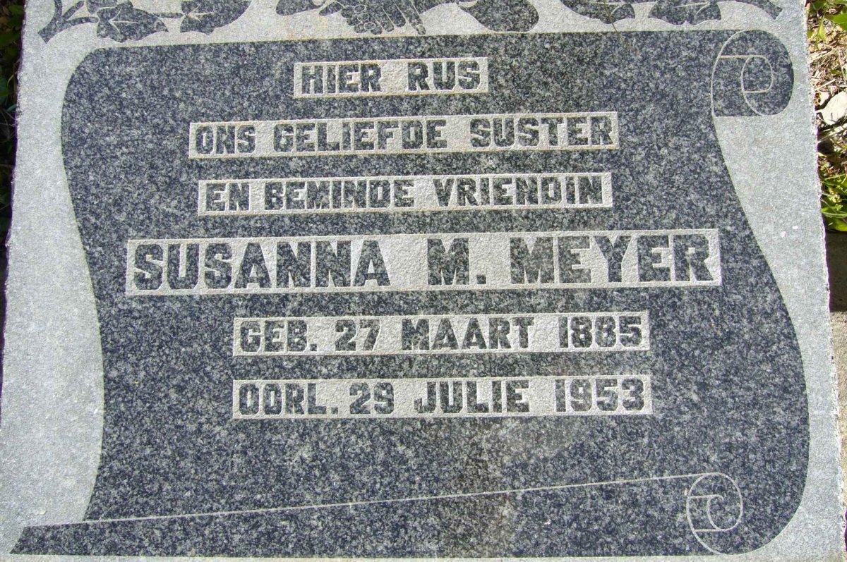 MEYER Susanna M. 1885-1953