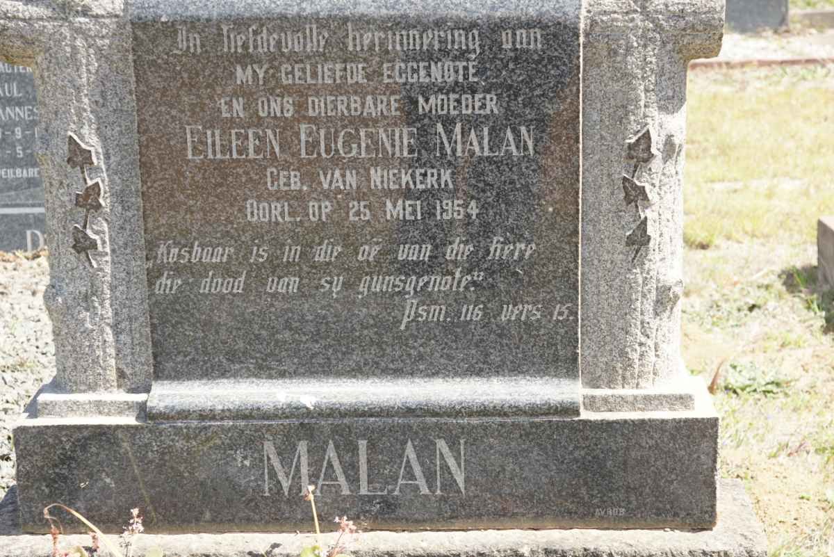 MALAN Eileen Eugenie nee VAN NIEKERK -1954