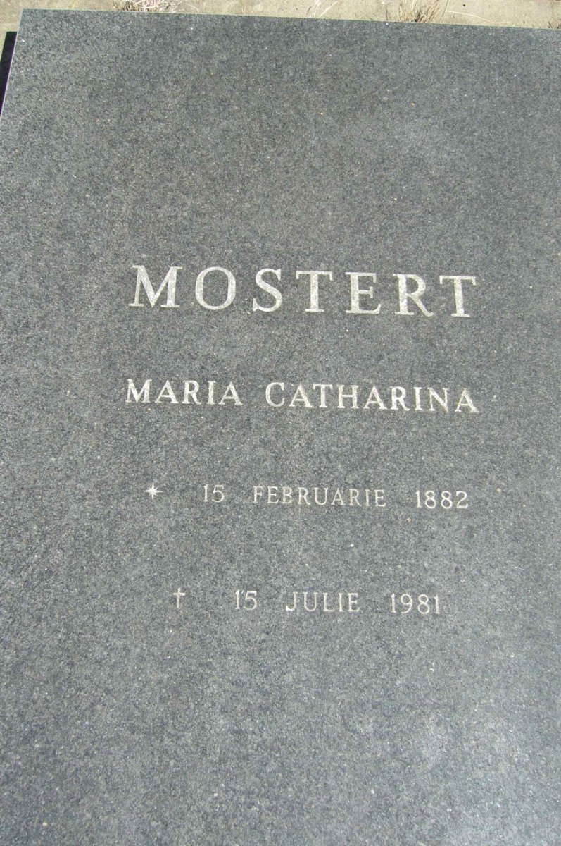 MOSTERT Maria Catharina 1882-1981