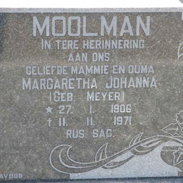MOOLMAN Margaretha Johanna nee MEYER 1906-1971