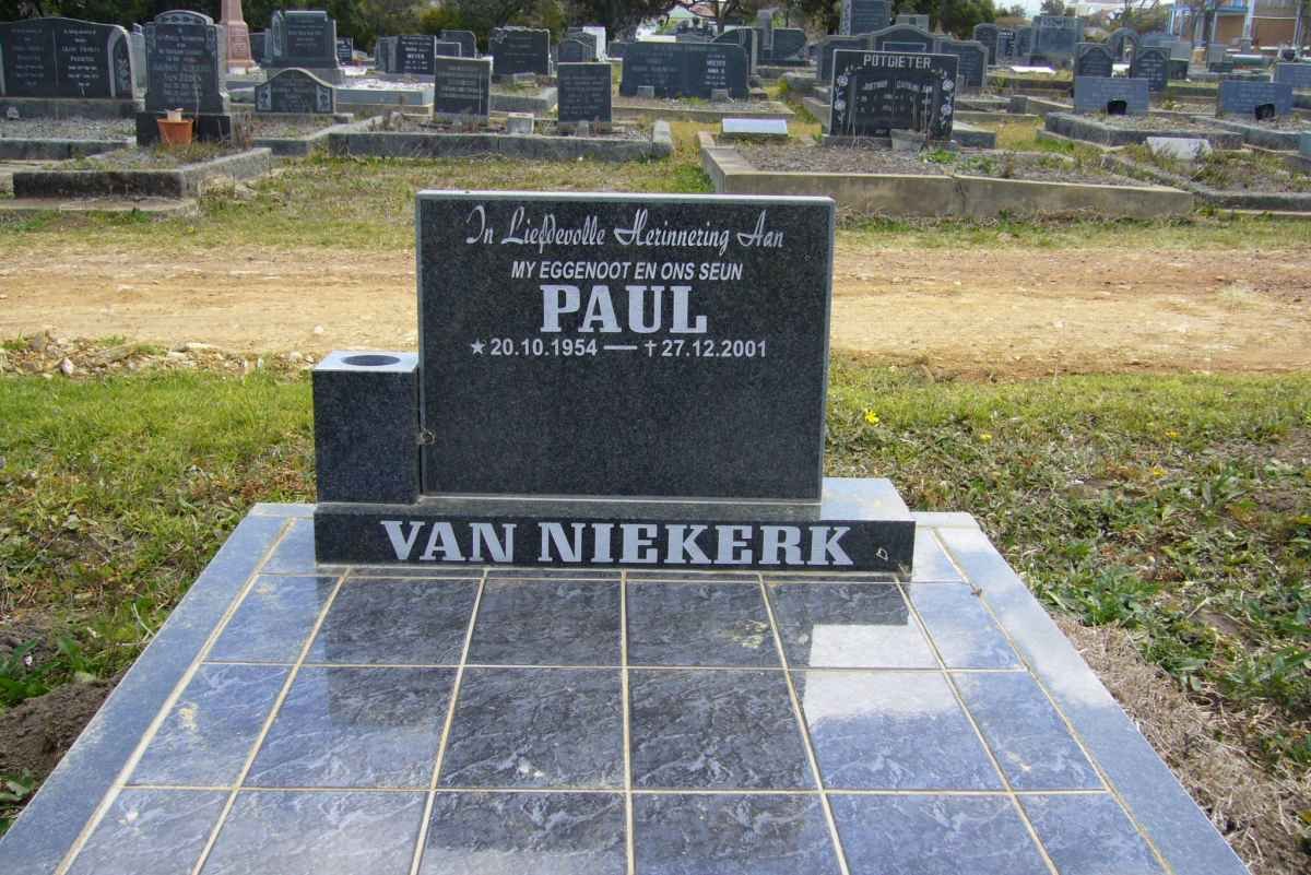 NIEKERK Paul, van 1954-2001