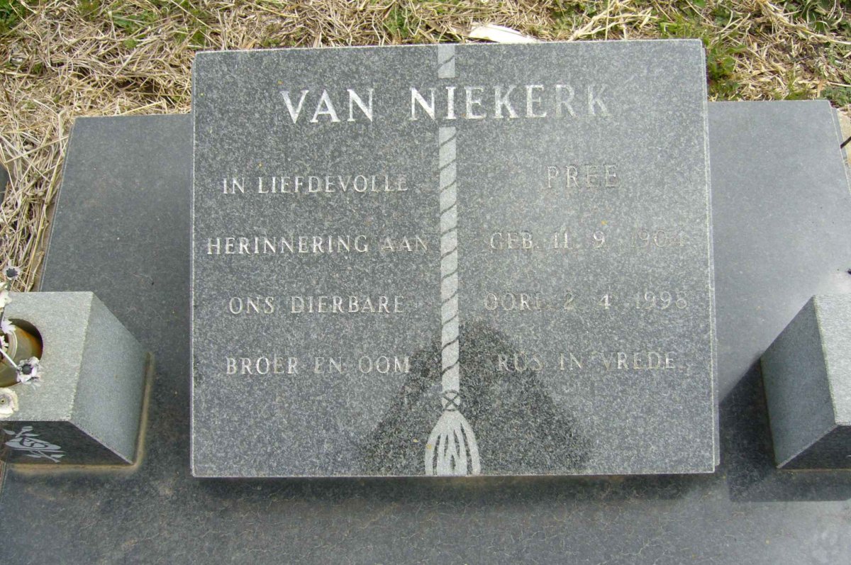 NIEKERK Pree, van 1904-1998