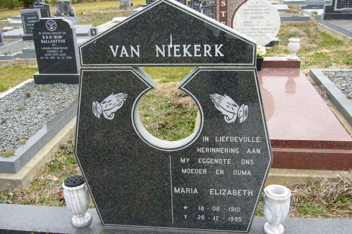 NIEKERK Maria Elizabeth, van 1910-1995
