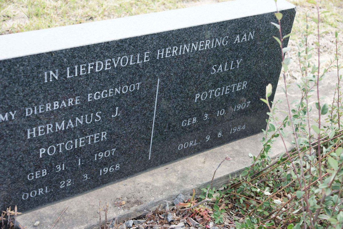 POTGIETER Hermanus J. 1907-1968 &amp; Sally 1907-1984