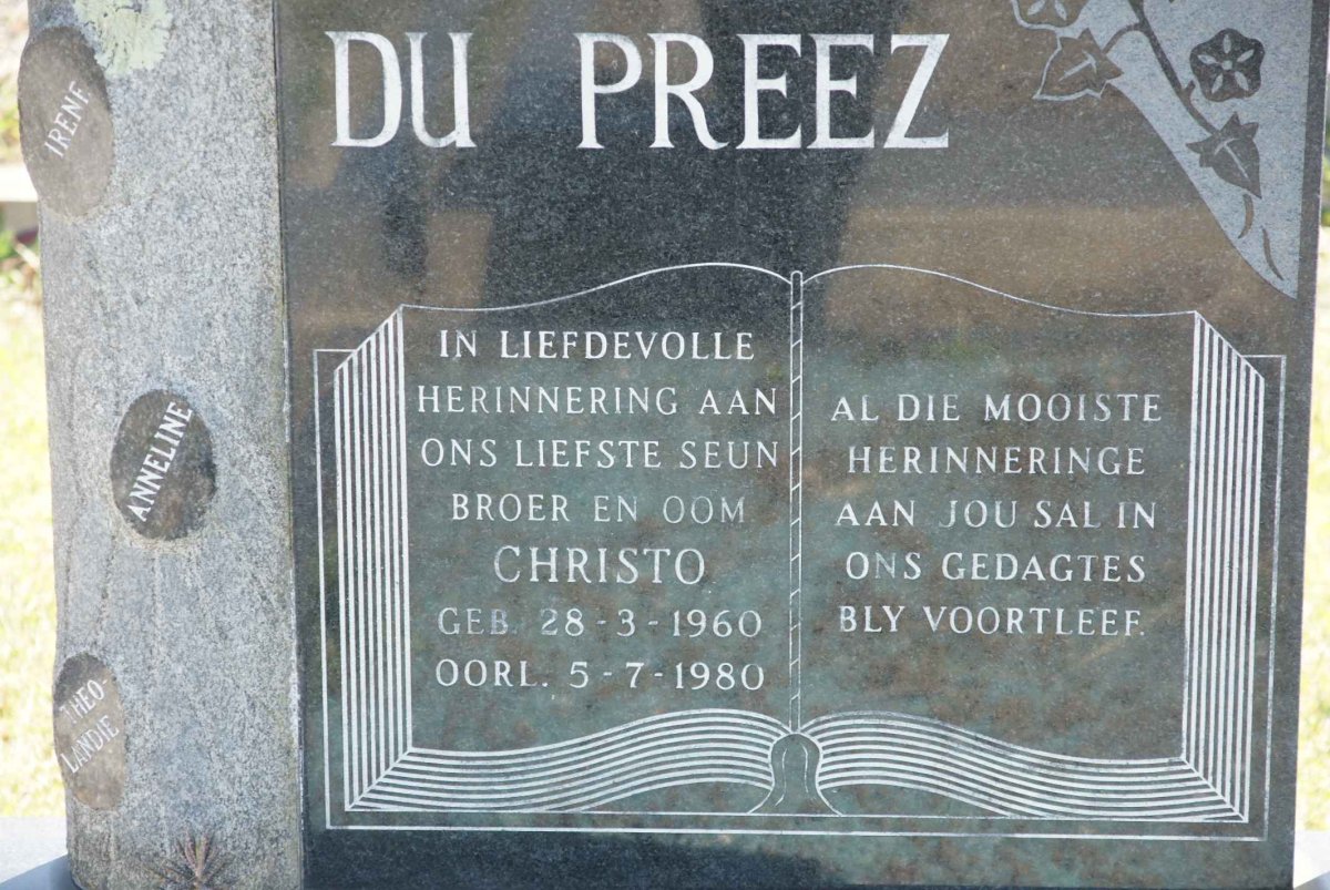 PREEZ Christo, du 1960-1980