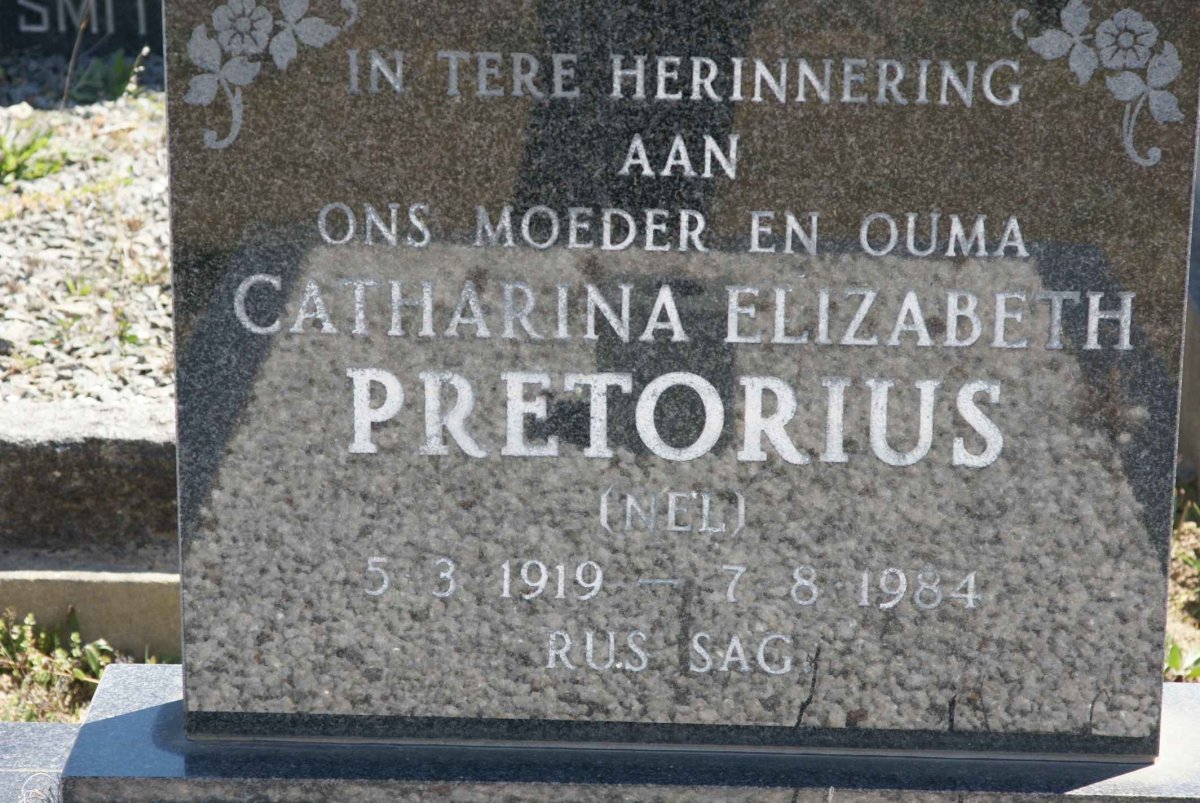 PRETORIUS Catharina Elizabeth nee NEL 1919-1984