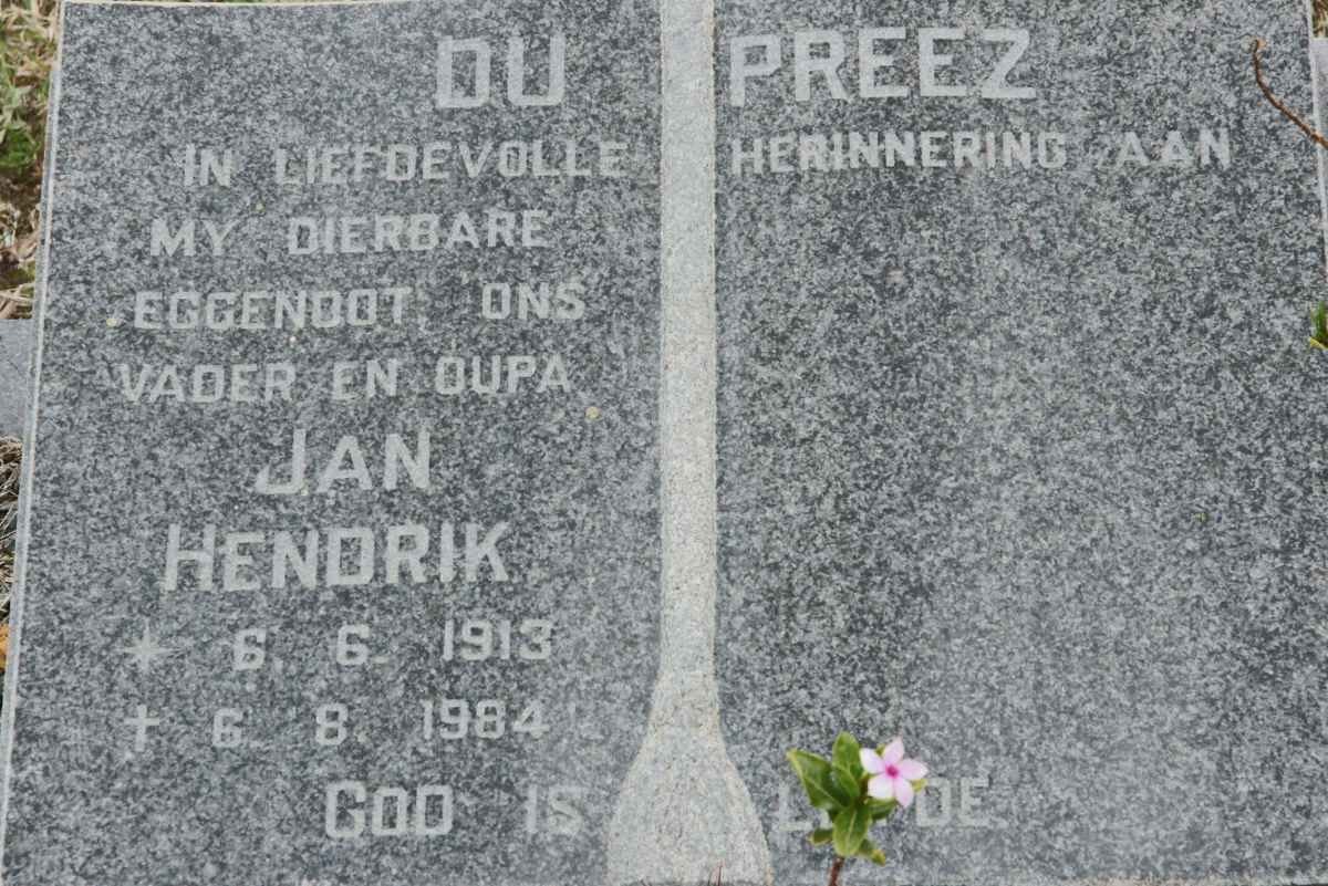 PREEZ Jan Hendrik, du 1913-1984