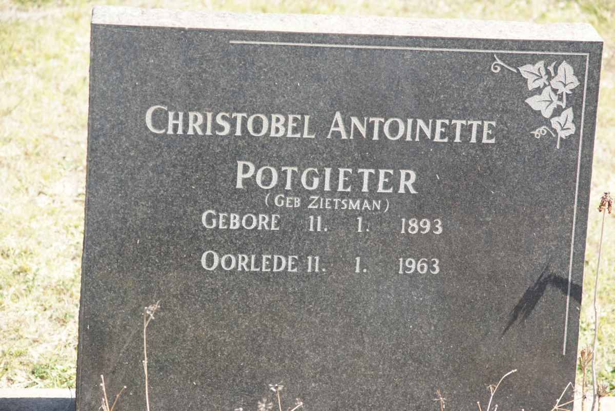 POTGIETER Christobel Antoinette nee ZIETSMAN 1893-1963