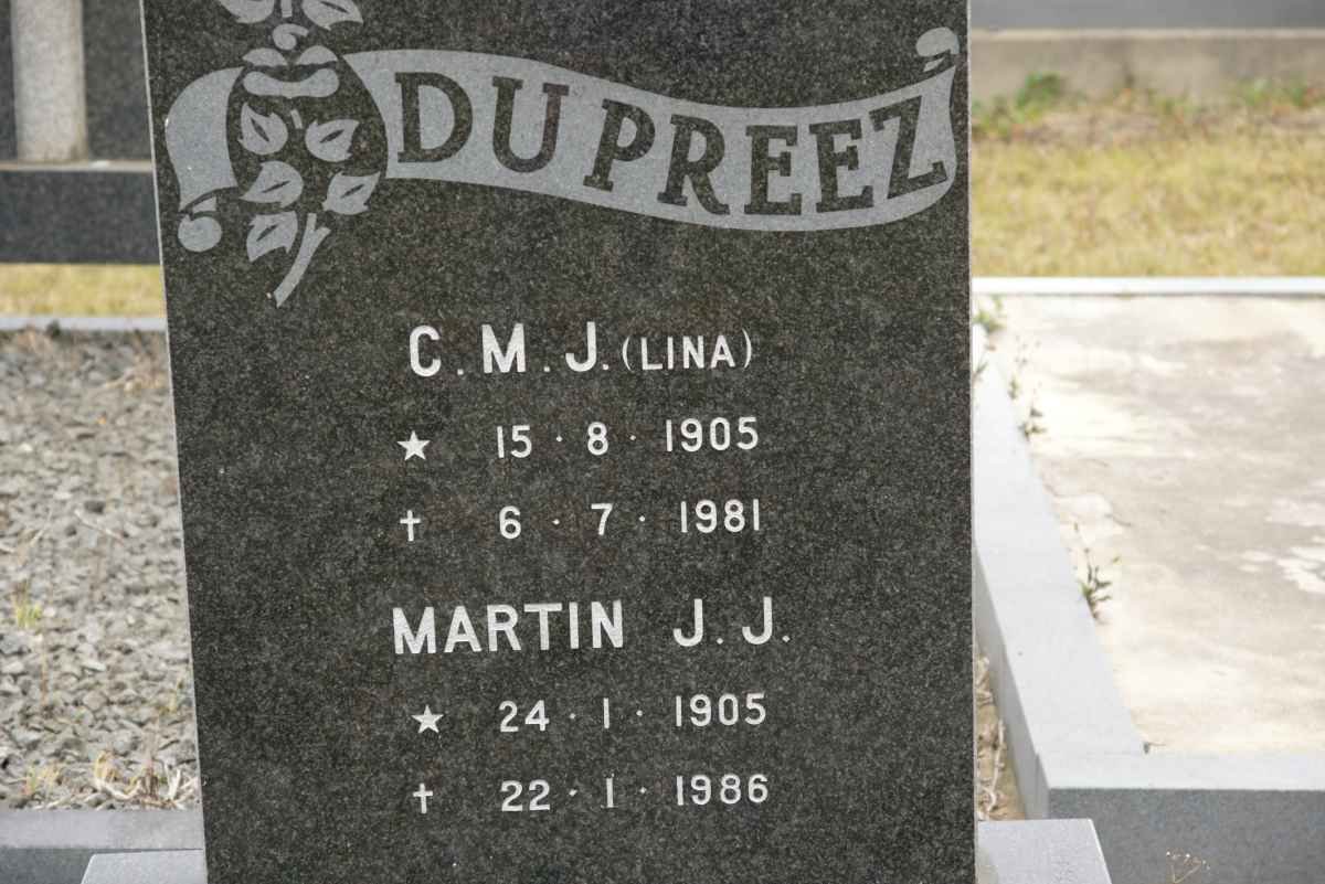 PREEZ Martin J.J., du 1905-1986 &amp; C.M.J. 1905-1981