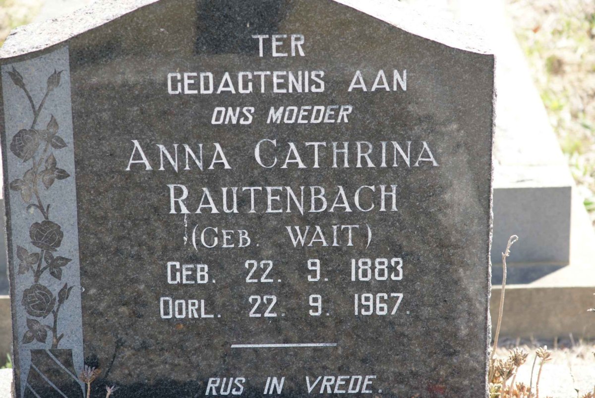 RAUTENBACH Anna Catharina nee WAIT 1883-1967