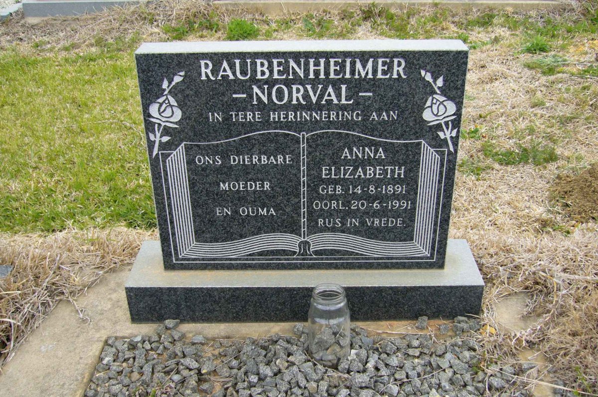 RAUBENHEIMER Anna Elizabeth nee NORVAL 1891-1991