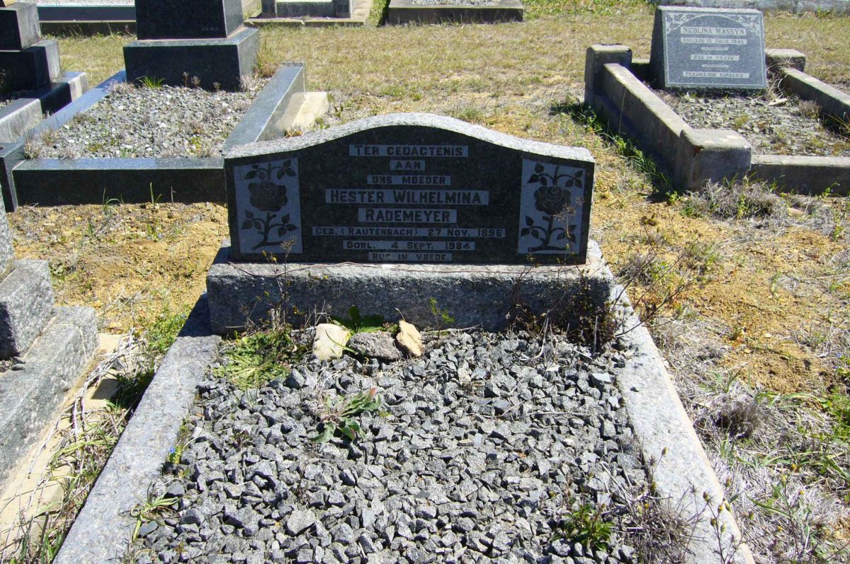 RADEMEYER Hester Wilhelmina nee RAUTENBACH 1896-1984