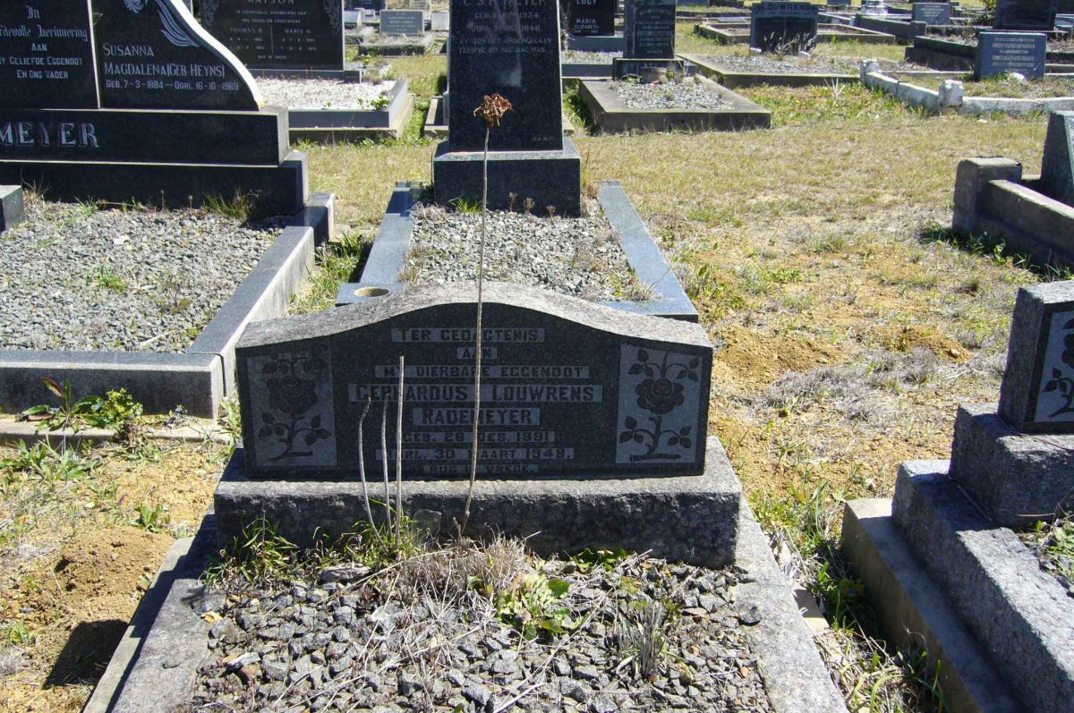 RADEMEYER Gerhardus Louwrens 1891-1949