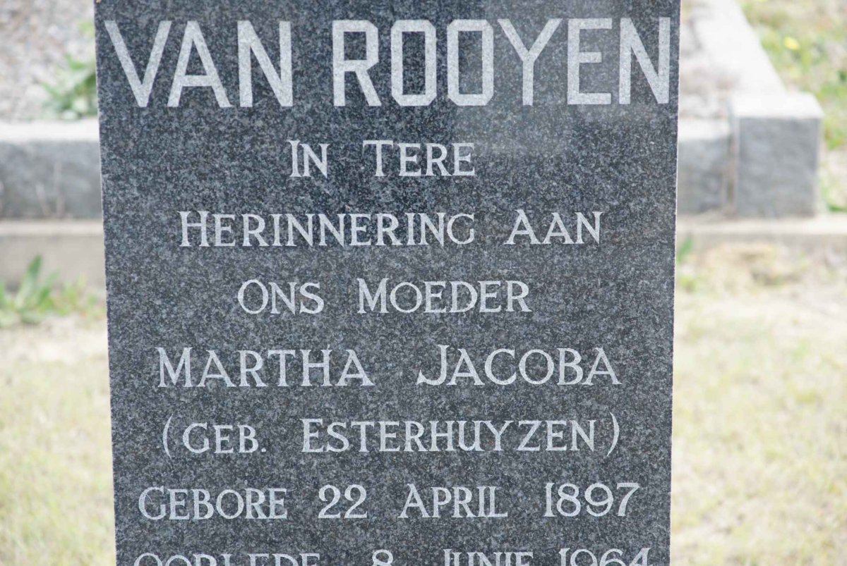 ROOYEN Martha Jacoba nee ESTERHUYZEN 1897-1964