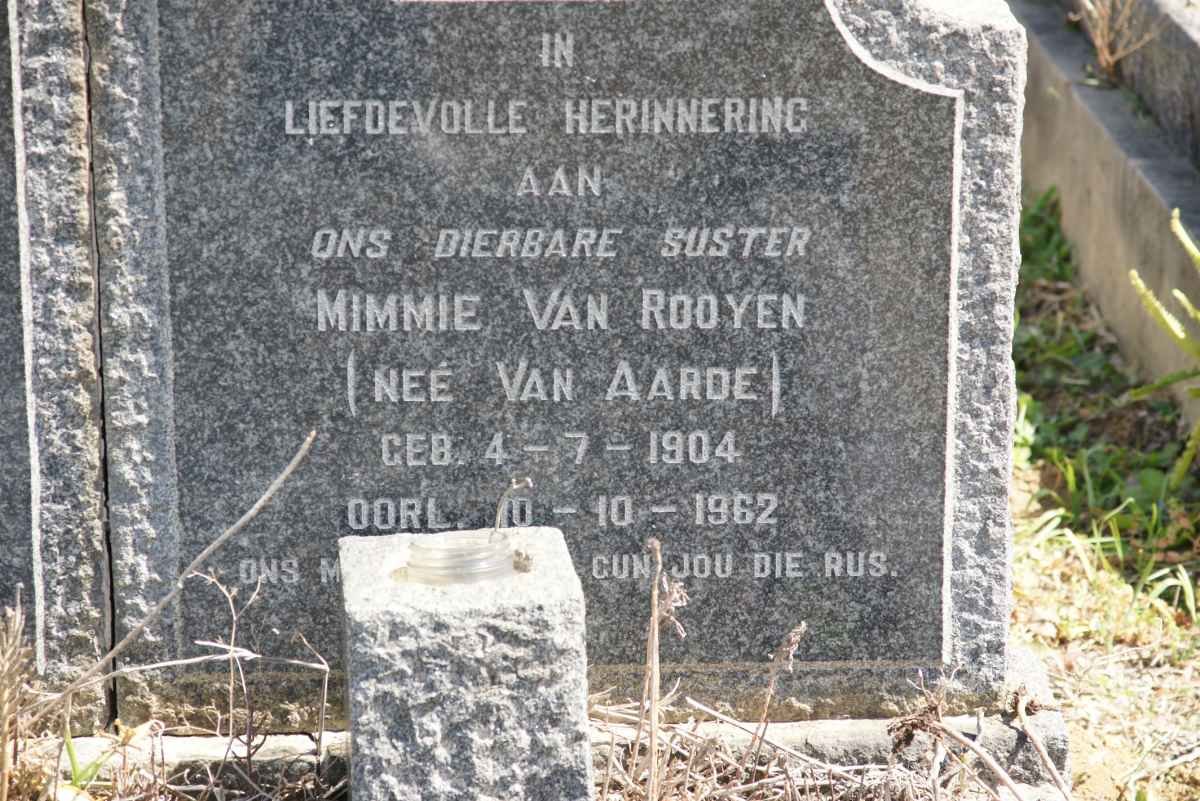 ROOYEN Mimmie, van nee VAN AARDE 1904-1962