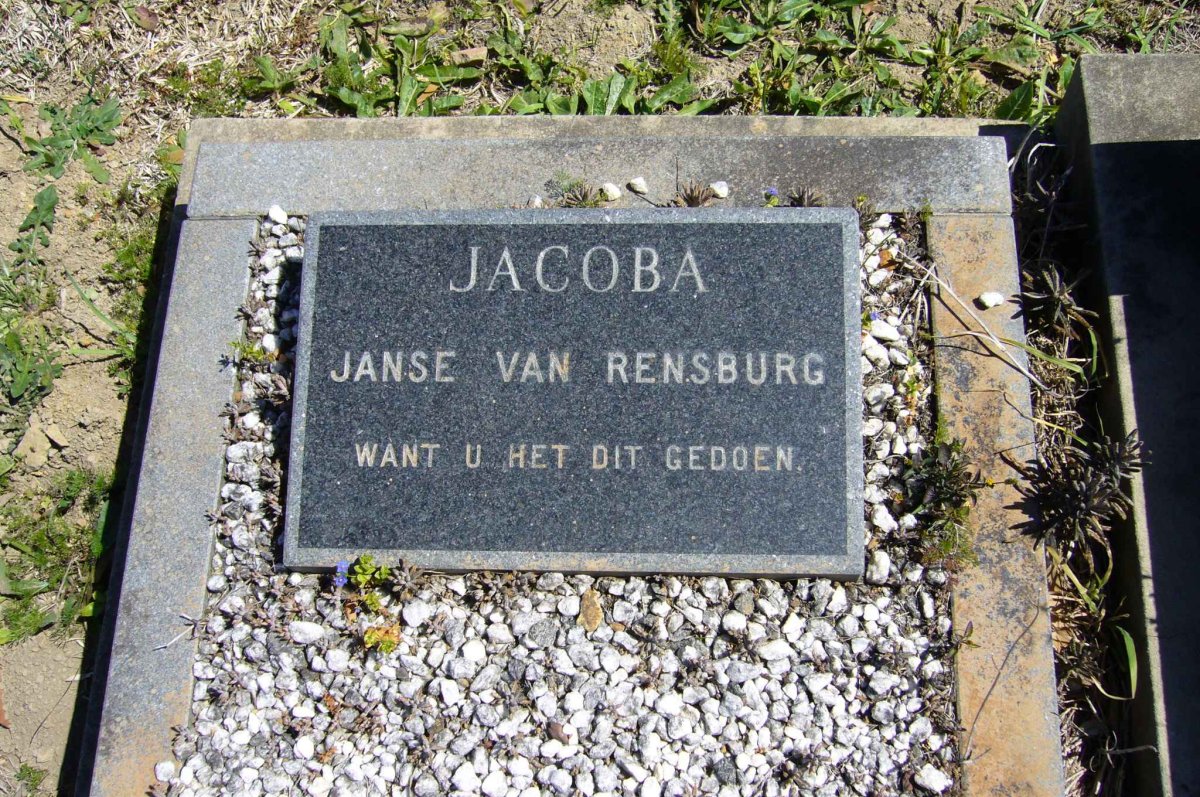 RENSBURG Jacoba, Janse van