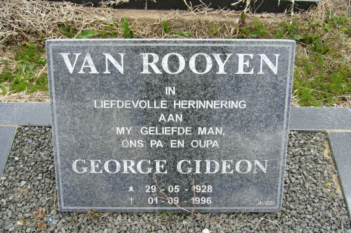 ROOYEN George Gideon, van 1928-1996