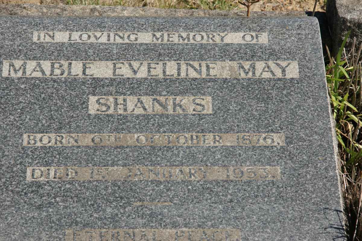 SHANKS Mable Eveline 1876-1953