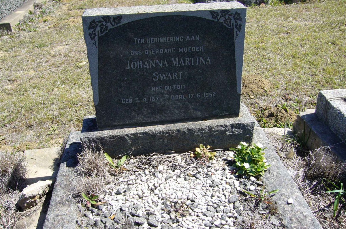 SWART Johanna Martina nee DU TOIT 1871-1952