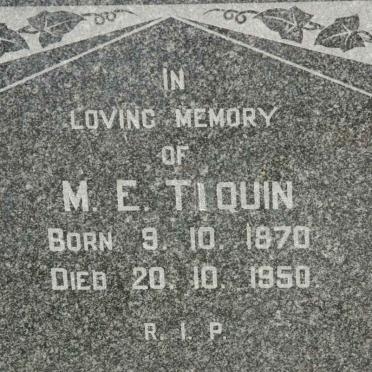 TIQUIN M.E. 1870-1950