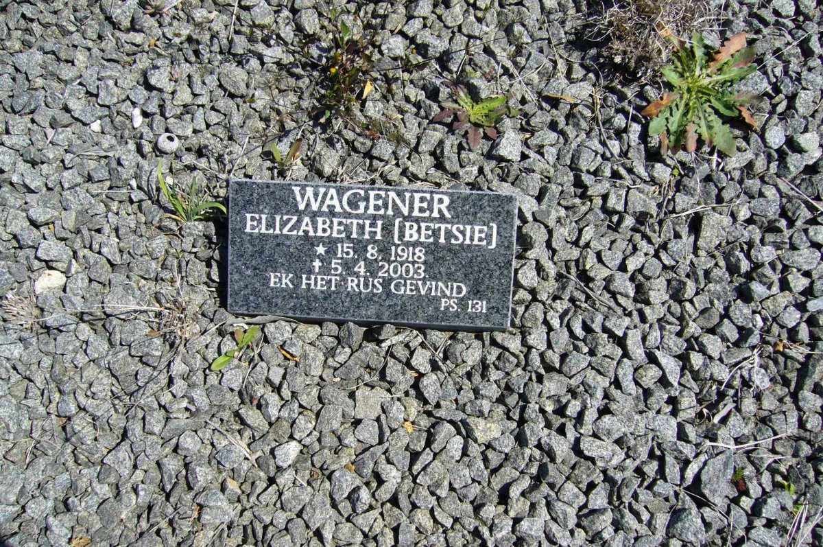 WAGENER Elizabeth 1918-2003