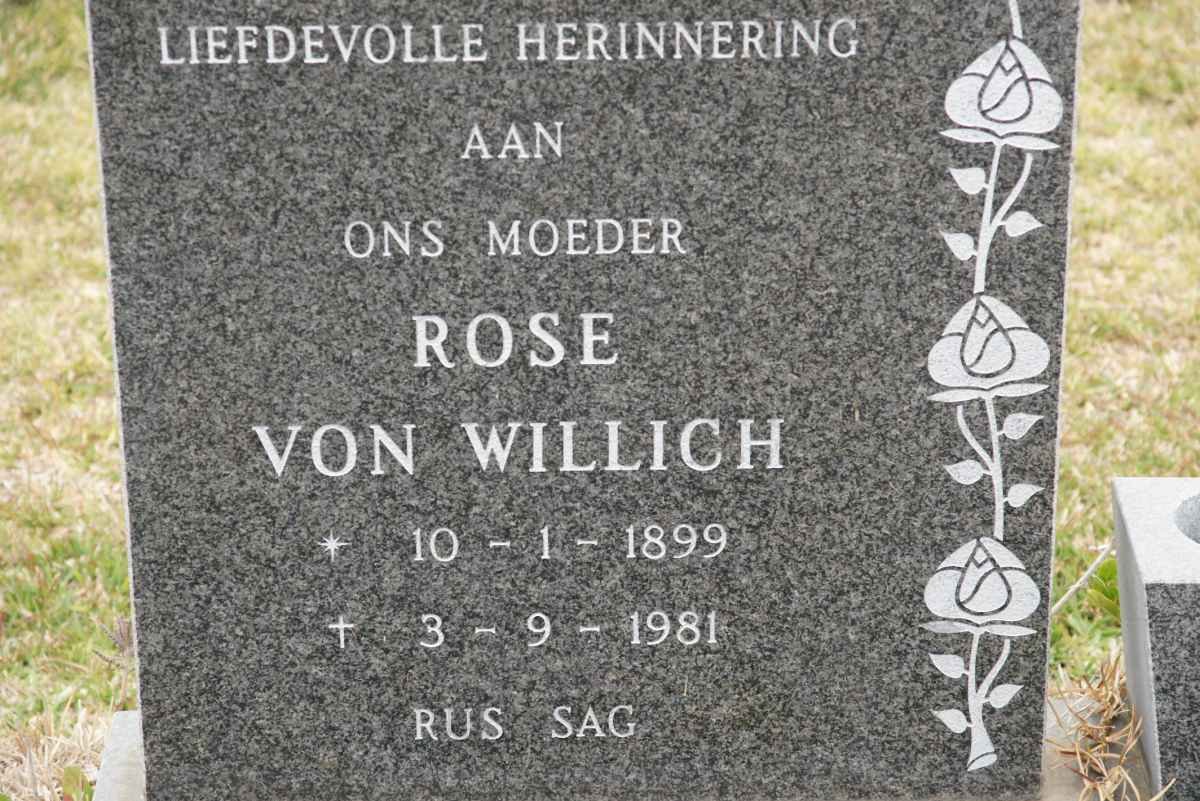 WILLICH Rose, von 1899-1981