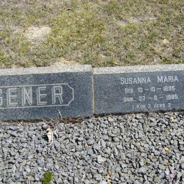 WAGENER Susanna Maria 1895-1985