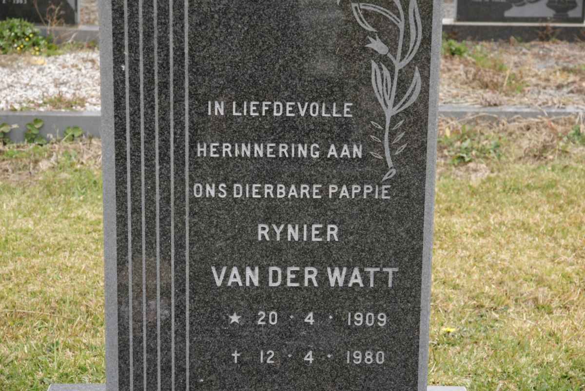 WATT Rynier, van der 1909-1980