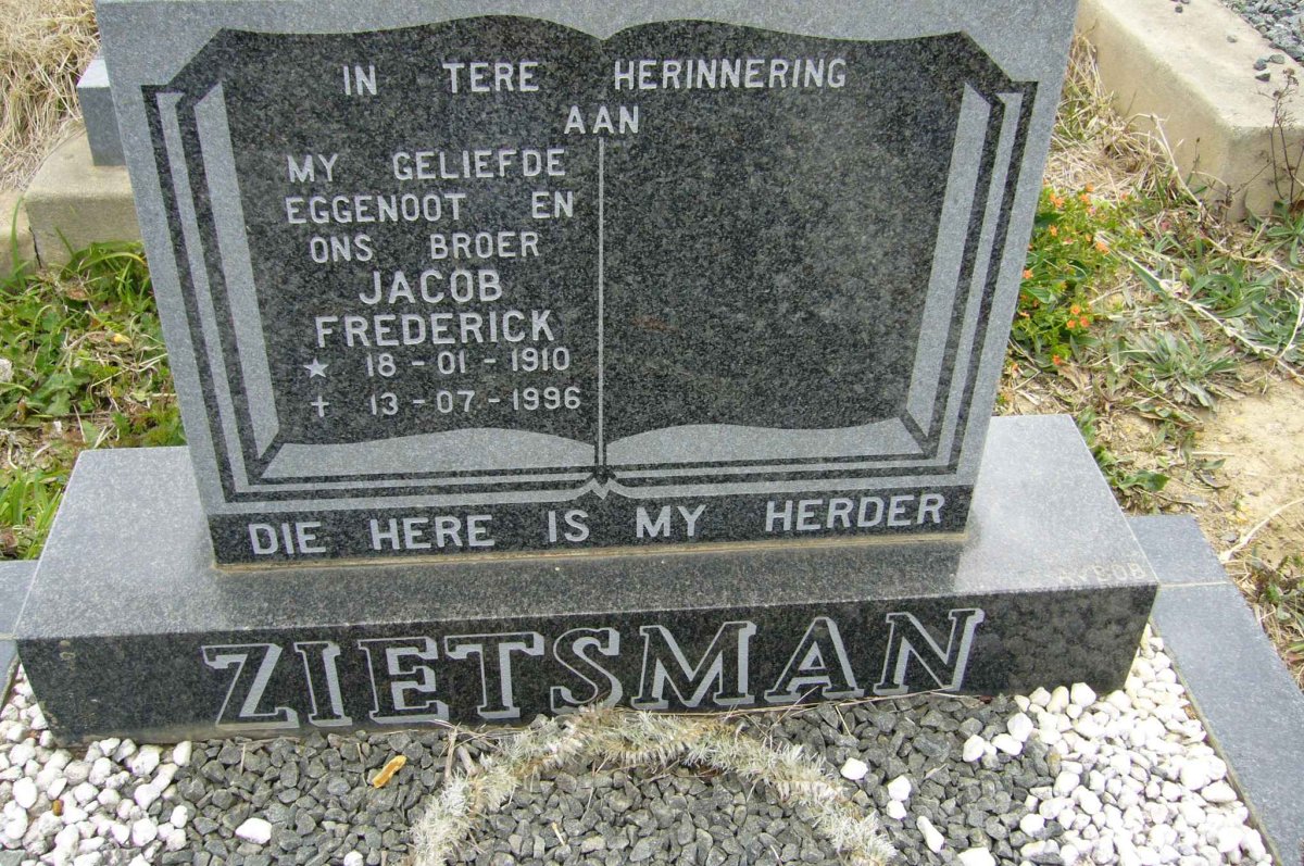 ZIETSMAN Jacob Frederick 1910-1996