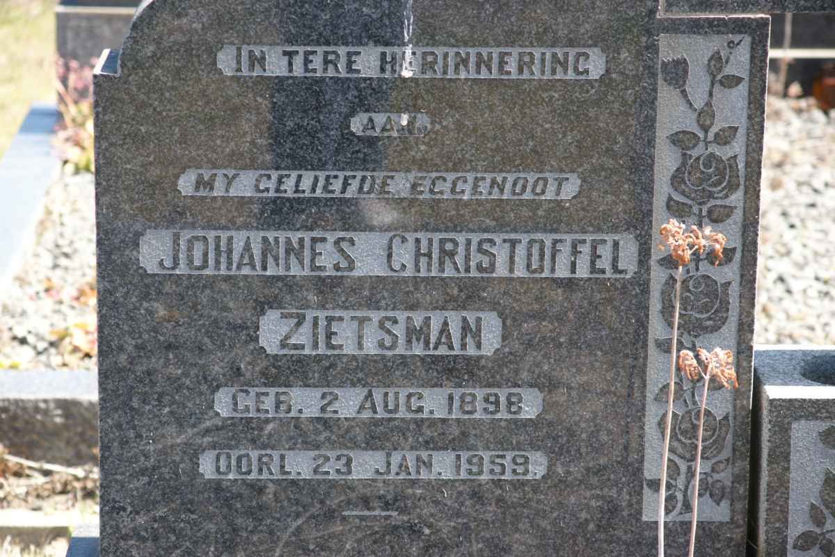 ZIETSMAN Johannes Christoffel 1898-1959
