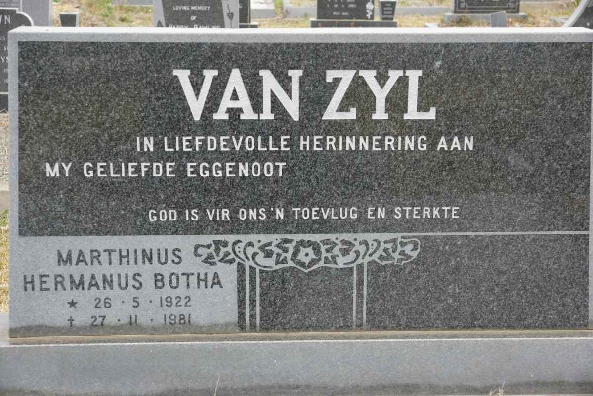 ZYL Marthinus Hermanus Botha, van 1922-1981