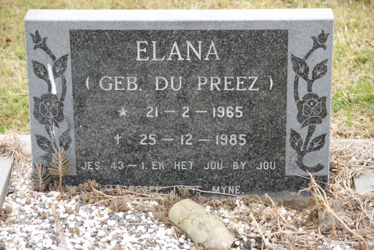 ? Elana nee DU PREEZ 1965-1985