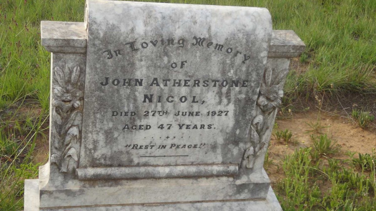 NICOL John Atherstone -1927