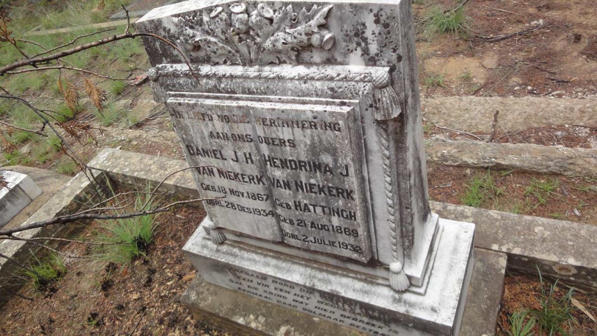 NIEKERK Daniel J.H., van 1867-1934 &amp; Hendrina J. HATTINGH 1869-1932