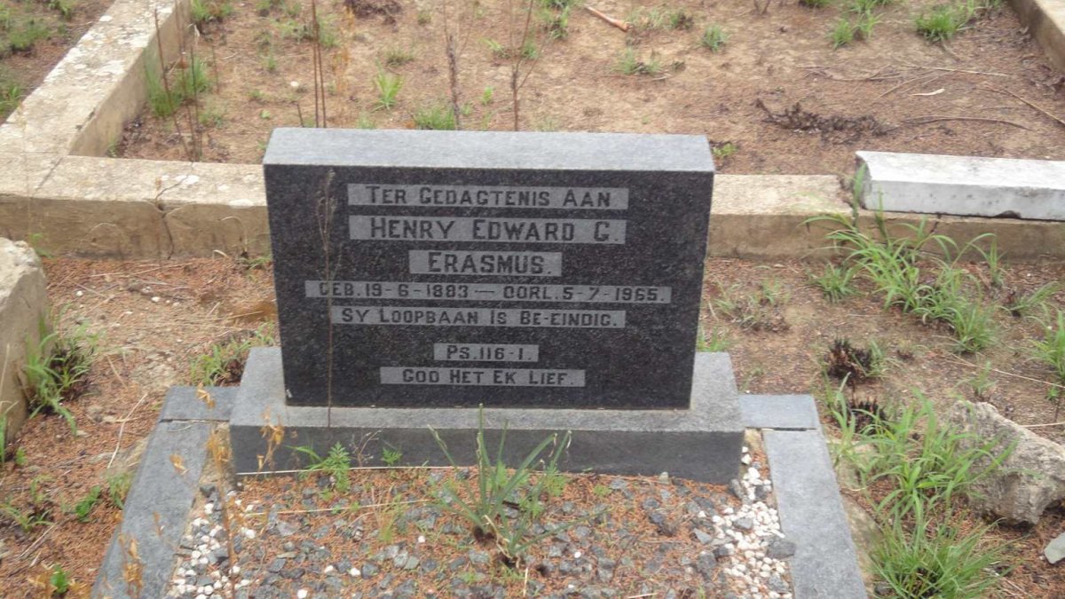 ERASMUS Henry Edward G. 1883-1965
