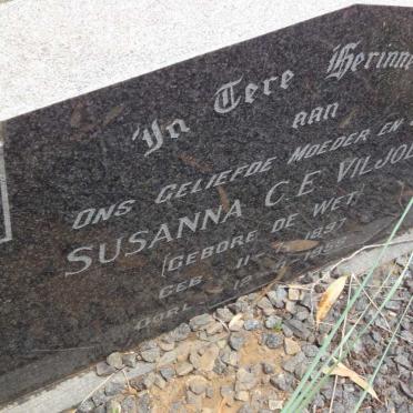 VILJOEN Susanna C.E. nee DE WET 1897-1958
